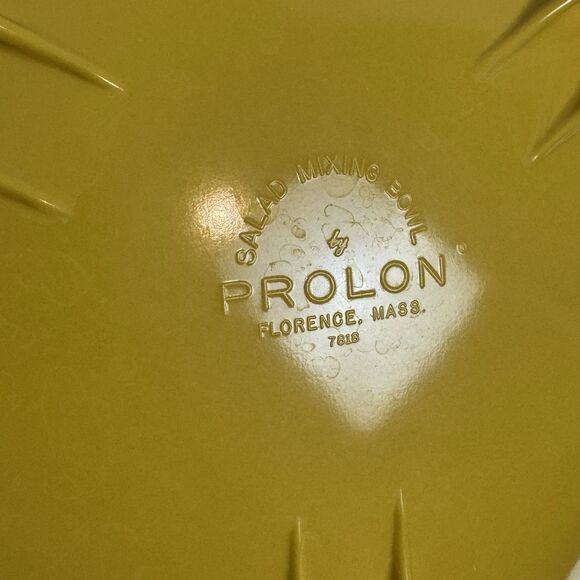 Vintage Mid-Century Prolon Melmac Footed Serving Bowl MCM Yellow - Picture 4 of 6